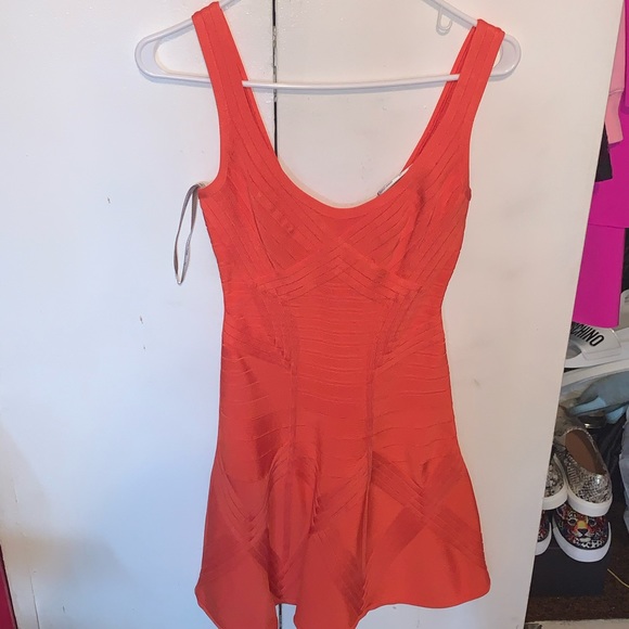 Coral Herve Leger Dress - 100% authentic - Picture 4 of 8